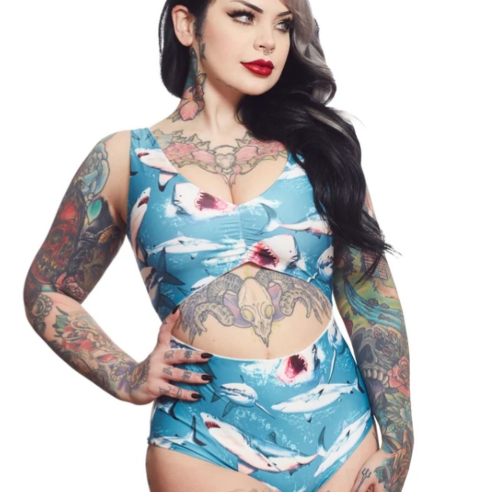 SOURPUSS SHARK ATTACK MONOKINI SWIMSUIT